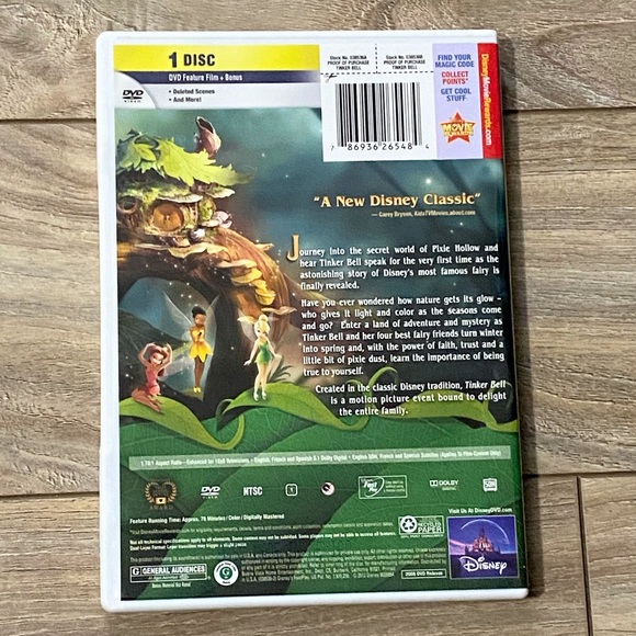 Disney TinkerBell A tinker bell Disney Fairies Movie DVD & The Aristocats DVD - Picture 3 of 15